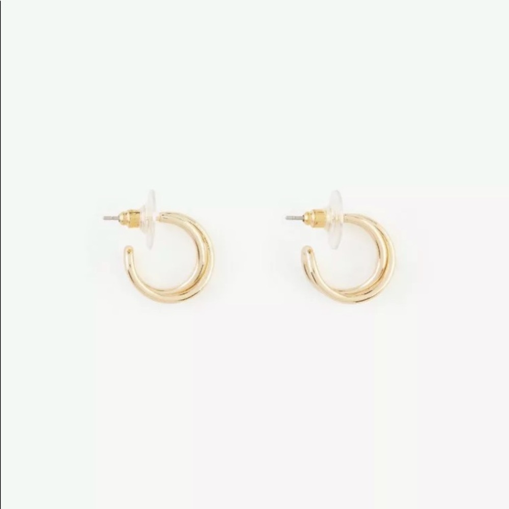 NWT Ann Taylor Double Hoops Earrings 401074  Gold